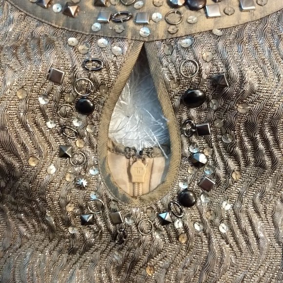 BCBGMaxAzria Y2K Metalic Hardware Embellished Dress - Picture 3 of 8